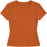 Rust fitted ribbed tee