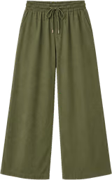 Olive wide-leg drawstring pants